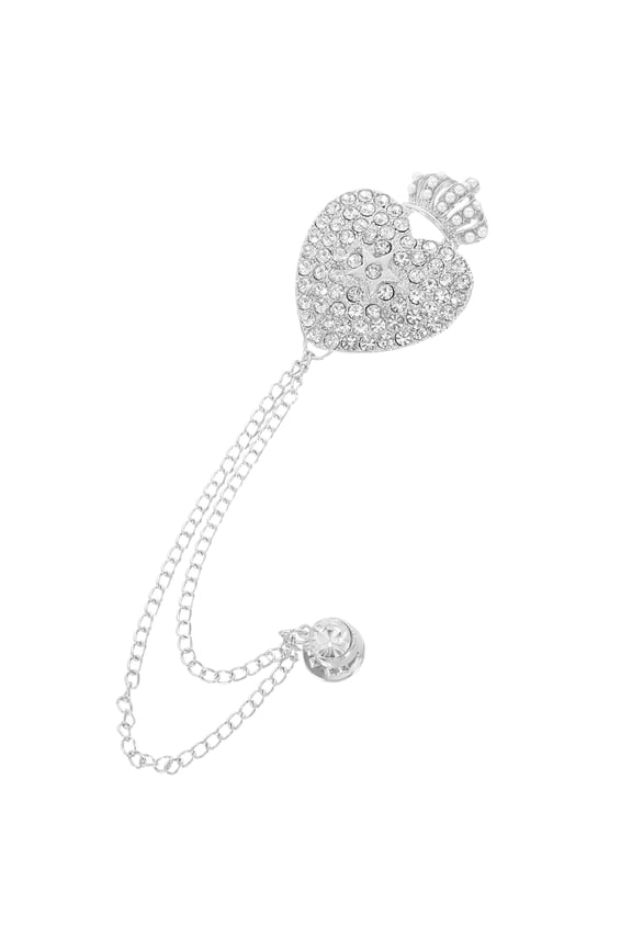 Elegant Chain Collar Pin Zinc Alloy with Rhinestones for Business and Casual Wear