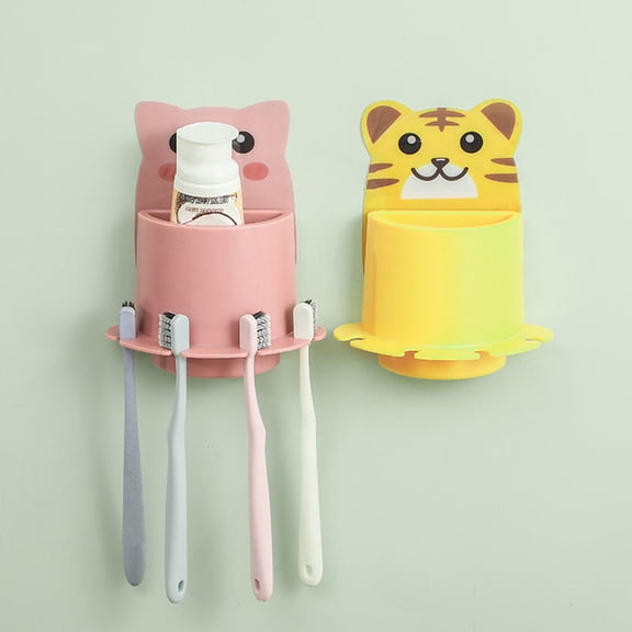 ELAYARD Compact Bathroom Storage Organizer 1-Pack Plastic Holder for Toothbrushes, Toothpaste, and Small Bathroom Accessories