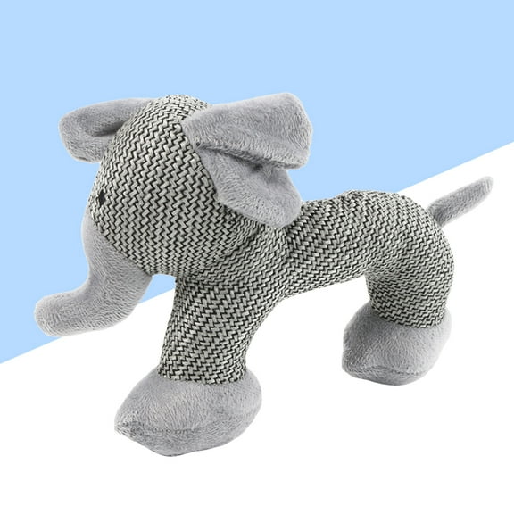 ELAYARD 1Pack Dog Chewing Toys Plush Light Grey Elephant Bite Resistant For Teething