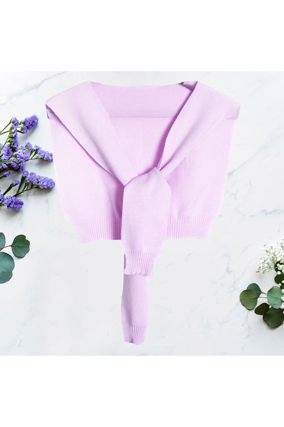 1Pack Acrylic Fibers Collar Scarf for Women Knitting Shawl Purple