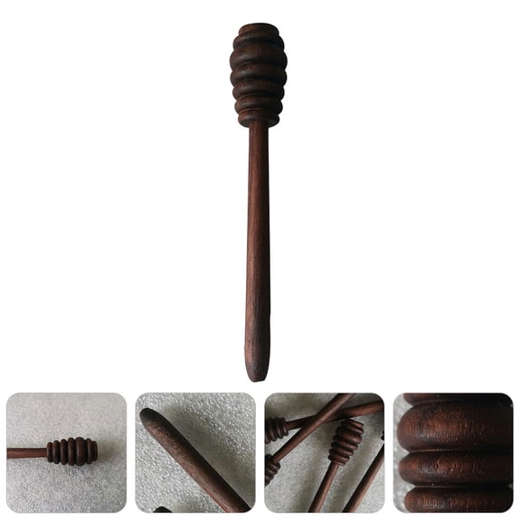 ELAYARD Wooden Honey Stirrer Stick in Coffee Tone for Home Use, Perfect for Honey Jars and Syrup Drizzling