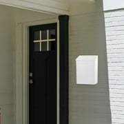ELAYARD Vintage White Iron Outdoor Mailbox with Lock, Wall Mount Post Box for Secure Mail Storage