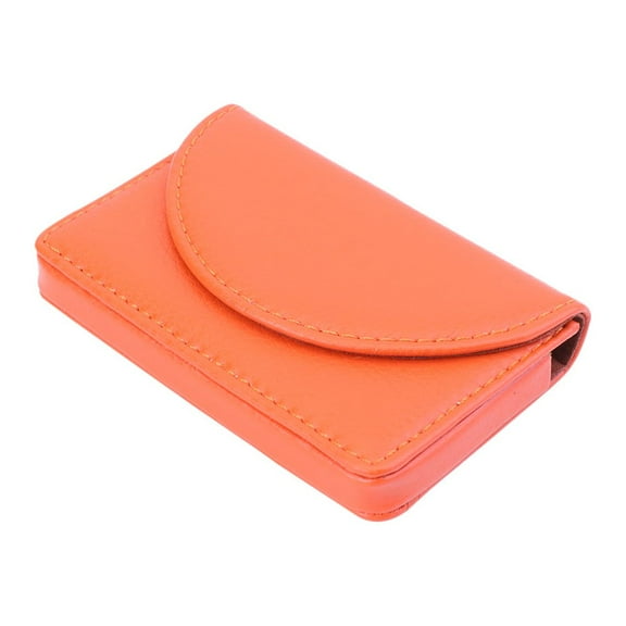 ELAYARD 1Pack Card Holder Case Modern PU Card Storage Holder Orange