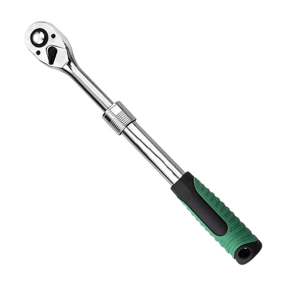 ELAYARD Stretchable Steel Ratchet Wrench with Comfortable Handle for Repair and Maintenance, Green Tool