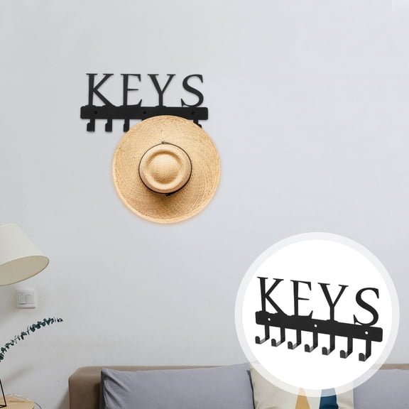 ELAYARD Sturdy Iron Wall Key Rack with Hooks for Hanging Keys Clothes and Hats