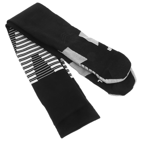 ELAYARD 1 Pair Warm Thick Cotton Ski Socks for Adults, Breathable Black Skiing Stockings for Winter Sports