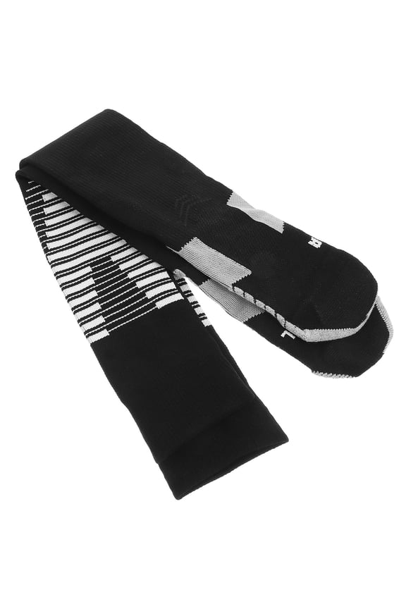 1Pair Breathable Cotton Ski Socks Black Thick Warm Skiing Stocking for Adults