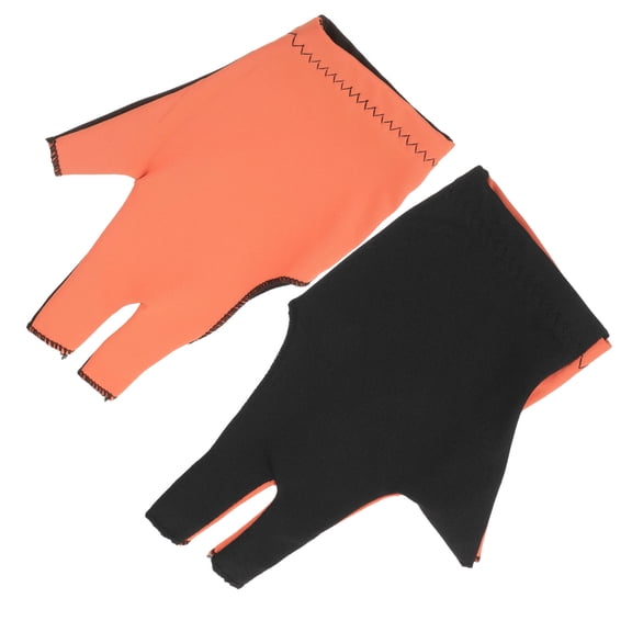 ELAYARD 1 Pair Orange Elastic Snooker Gloves for Pool Table Use, Breathable, , and Wear-Resistant Cue Sports Gloves