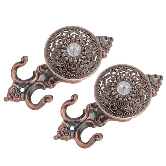 ELAYARD 1 Pair Metal Curtain Tiebacks Hooks, European Style Decorative Holdbacks, Assorted Colors for Home Window