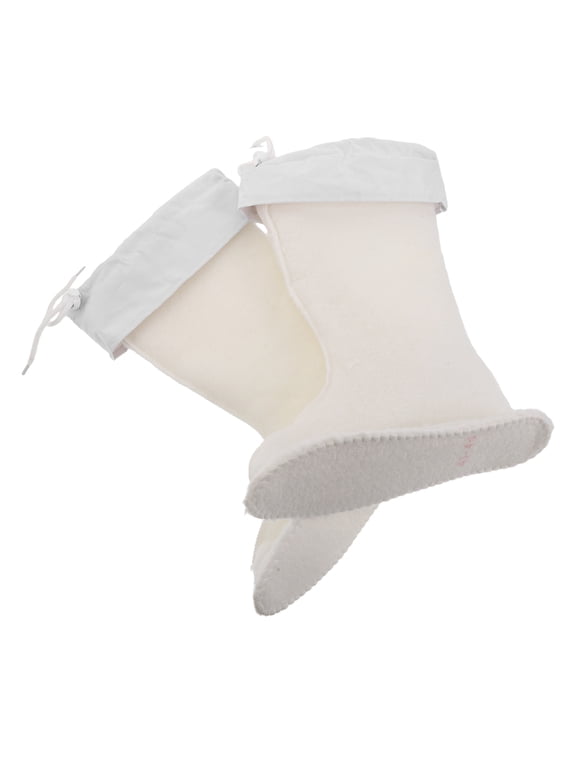 1Pair Insulated White Boot Liners with Detachable Warm Lining for Outdoor Winter Hiking