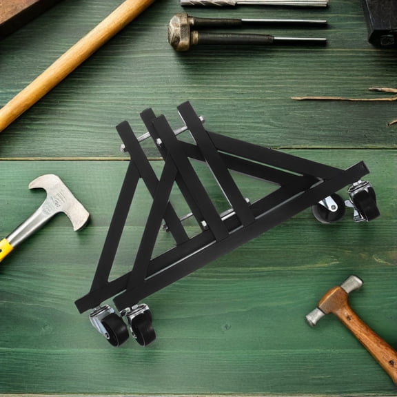ELAYARD 1Pair Universal Fit Pegboard Rolling Base Black Metal Stand with Stable Anti Slip Design