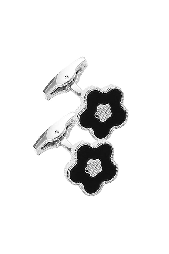 1Pair Flower Design Metal Cufflinks and Tuxedo Studs for Men Business Suit Shirt Accessories