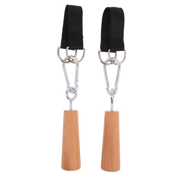 ELAYARD 1Pair Wood Pull Up Handle Grip for Strength Training and Core Stability Gym Use