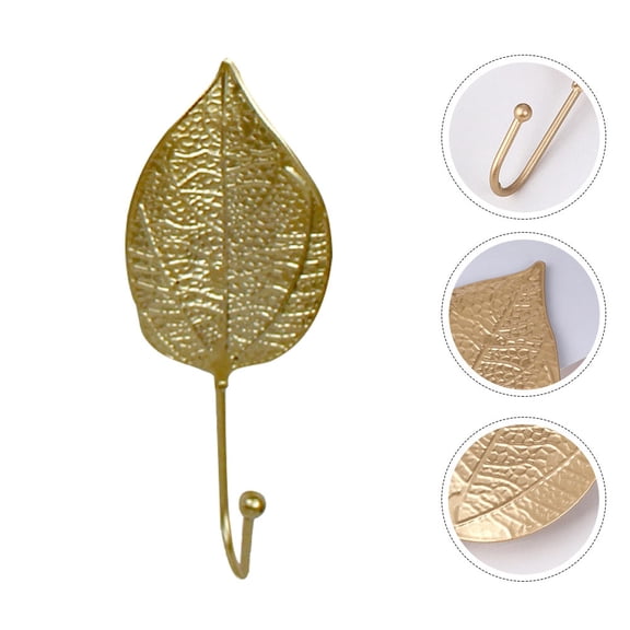 ELAYARD Leaf-Shaped Wall Hook Golden Iron Nordic Style Home Organizer