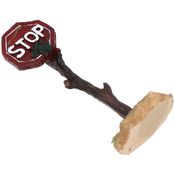 ELAYARD 1Pc Fish Tank Stop Decoration Funny Aquarium Warning Sign Red Resin Indicates Do Not Enter