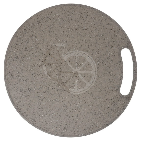 ELAYARD 1Pc Round Grey Marble Style Kitchen Cutting Board for Fruits Vegetables and Bread