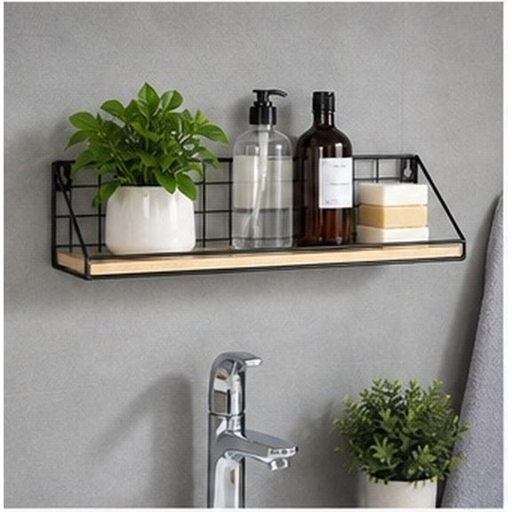 ELAYARD 1Pc Iron Wall Rack Without Drilling Punch Free Storage Organizer for Kitchen Bathroom
