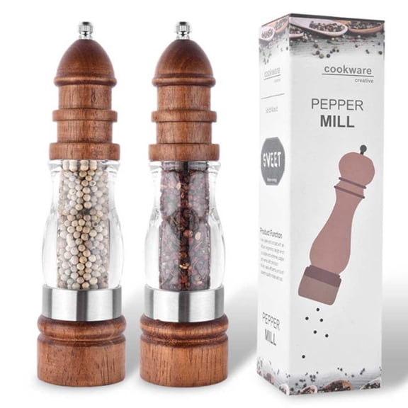 ELAYARD 1Pc Kitchen Gadget Manual Pepper Mill with Wear Resistant Ceramic Core Brown