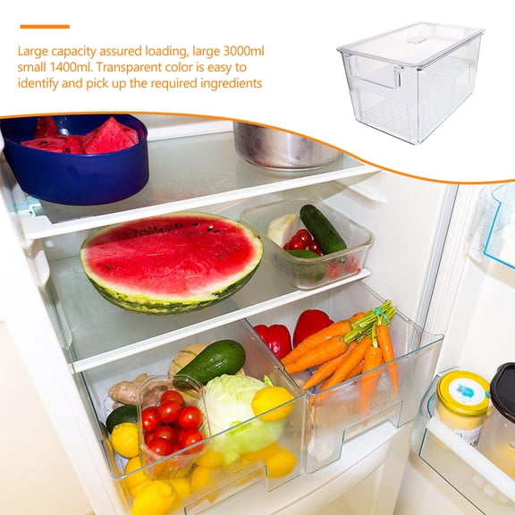 ELAYARD Fruit and Vegetable Drain Box with Compartments, Transparent 1Pc
