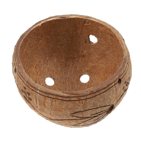 ELAYARD 1Pc Natural Coconut Shell Hanging Planter Pot Light Brown for Balcony Plant Holder