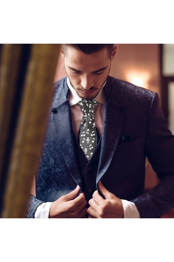 1Pc Notes Necktie Multi Color Printed Tie for Long Time Wear and Stage Use