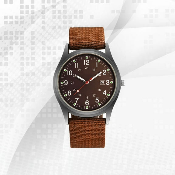 ELAYARD Men's Nylon Strap Watch Brown Practical Wristwatch Elegant Style Casual and Sporty Design