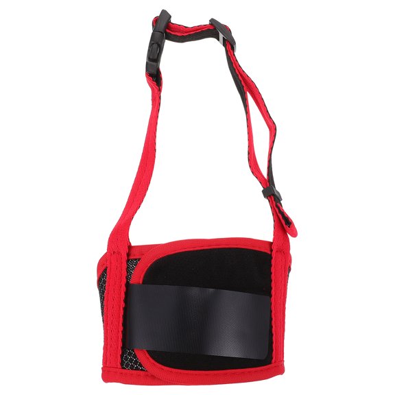 ELAYARD 1Pc Lightweight Red Nylon Dog Muzzle with Stable Fit and Adjustable Strap for Pets