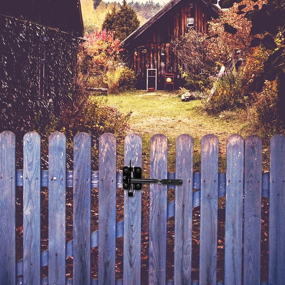 ELAYARD 1Pc Post Mount Automatic Lever Gate Latch Black Durable Metal Bolt Lock
