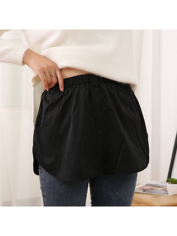 1Pc Skin Friendly Fake Shirt Hem Black Versatile Skirt Hem for Daily Casual Wear