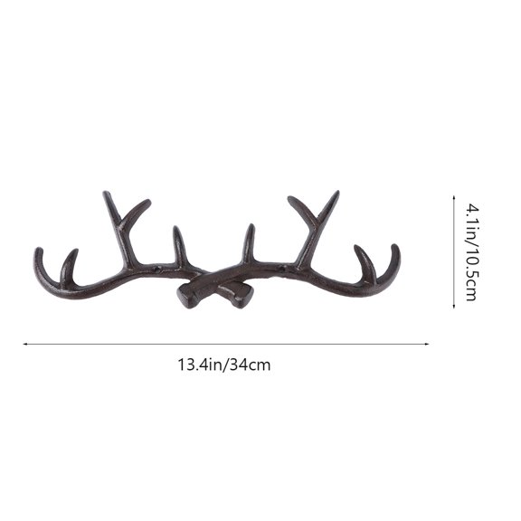 ELAYARD Wall Hanger Antler Clothes Hook Metal Black Stylish Organizer for Home 1Pc