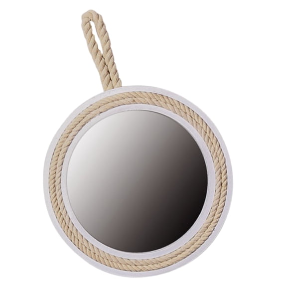 ELAYARD White Rope Wall Mirror with Retro Design, Decorative Home Wall Decor for Bathroom, Bedroom, Living Room