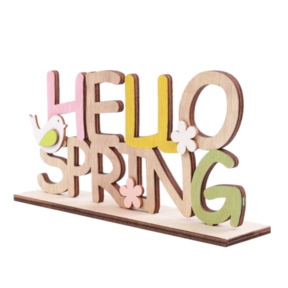 ELAYARD 1Pc Easter Wooden Alphabet Letter Crafts Multi-Color English Ornaments for Home and Party Decoration