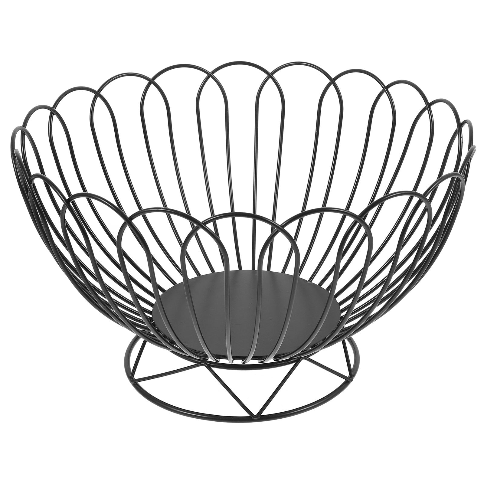 ELAYARD Black Metal Wire Fruit Basket, High Footed, Ideal for Home Use,
