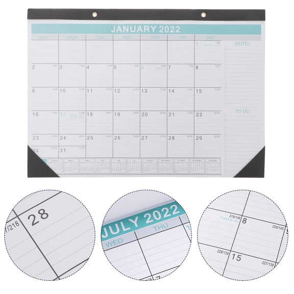 ELAYARD 1Pc 2022 Wall Hanging Calendar Blue Indoor Schedule Planner for Home and Office Use
