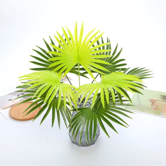 ELAYARD Simulation Artificial Bonsai Plastic Palm Leaf Ornament for Indoor Decoration