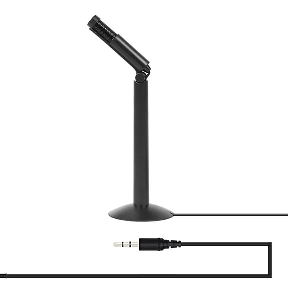 ELAYARD 1Pc Professional Black Interview Microphone with Adjustable Angle for Studio and Outdoor Use