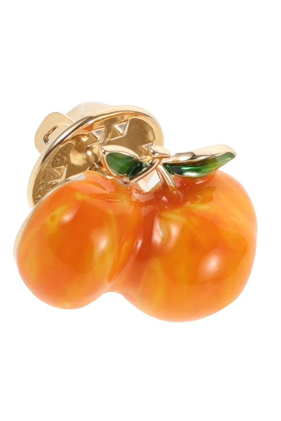 Orange Peach Brooch Pin Decorative Lapel Badge for Cardigans and Shawls