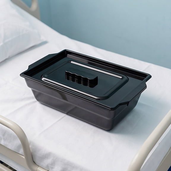 ELAYARD 1Set Black Commode Bucket and Support Rail Set with Universal Fit for Home Use