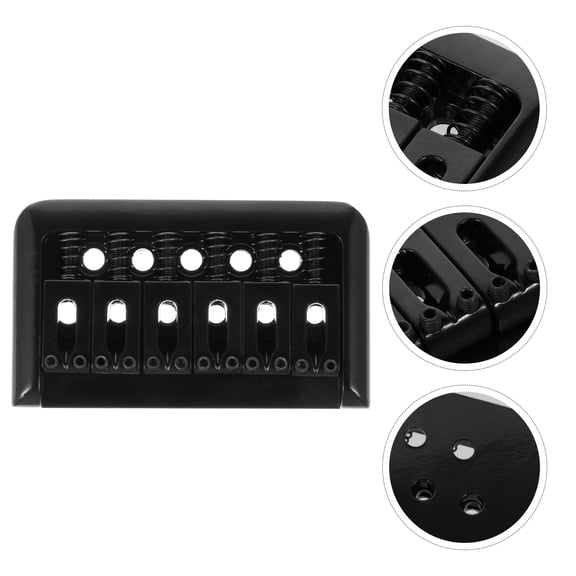 ELAYARD 1Set Black Instrument Bridge Accessory Easy Mount Guitar Hardtail Bridge