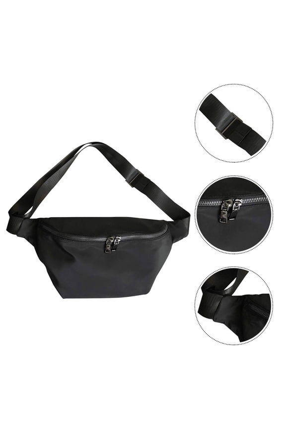 Black Oxford Cloth Shoulder Messenger Bag, Large Capacity Crossbody Bag for Daily Use and Travel