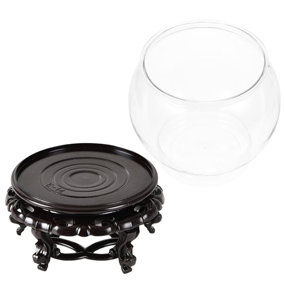 ELAYARD Small Plastic Fish in Globe Shape, Desktop Fish Bowl for Living Room Decor, Easy to Clean and