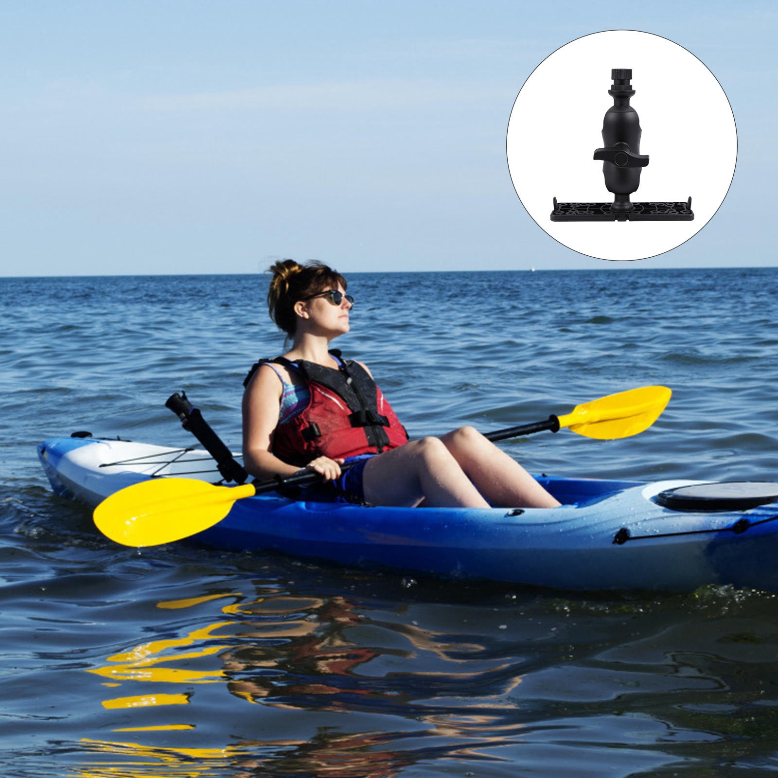 ELAYARD Black Adjustable Kayak Mount Holder, Marine Accessory for Kayaking, Fishing, and Outdoor Water Sports