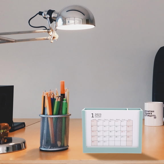 ELAYARD 2023 Desktop Calendar with Pen Holder Multipurpose Organizer for Daily Use