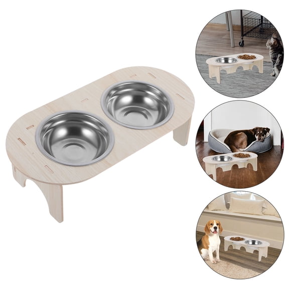 ELAYARD Elevated Cat Feeder Stainless Steel Multi-Color for Indoor Cats 1Set