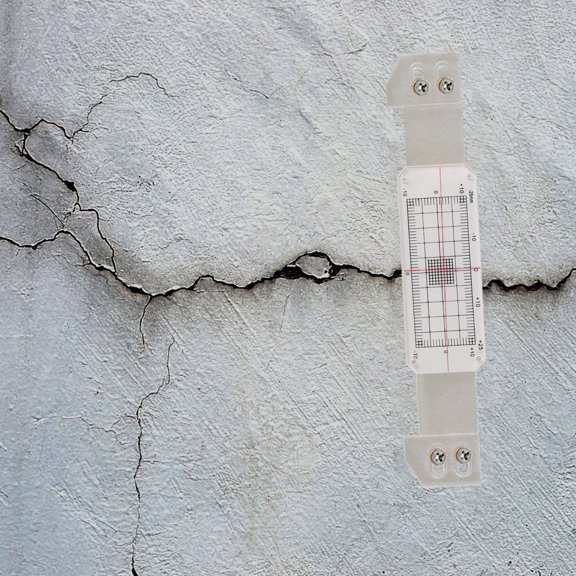 ELAYARD 1Set Durable Yellow Crack Measuring Ruler for Portable Accurate Crack Width Assessment