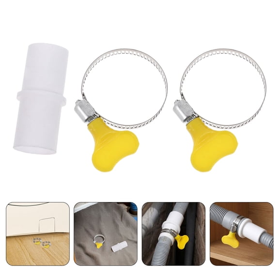 ELAYARD 1Set Durable Yellow Dishwasher Plumbing Adapter Kit for Under Sink Installation