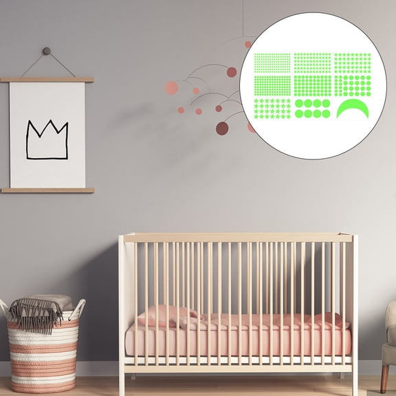 ELAYARD 1 Set Green Glow in the and Star Wall Stickers for Kids Room Decoration and Nursery