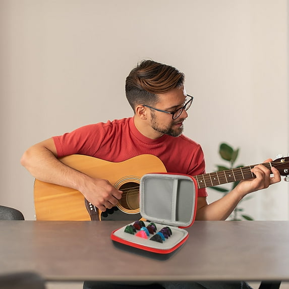 ELAYARD Professional Guitar Picks Bag Assorted Colors Eva Nylon Plastic Storage Organizer