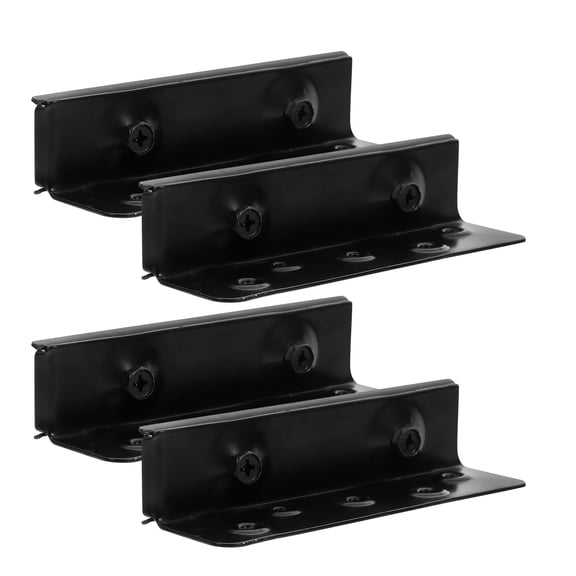 ELAYARD 1Set Bed Frame Stabilizer Black Metal Bracket for Headboard and Footboard