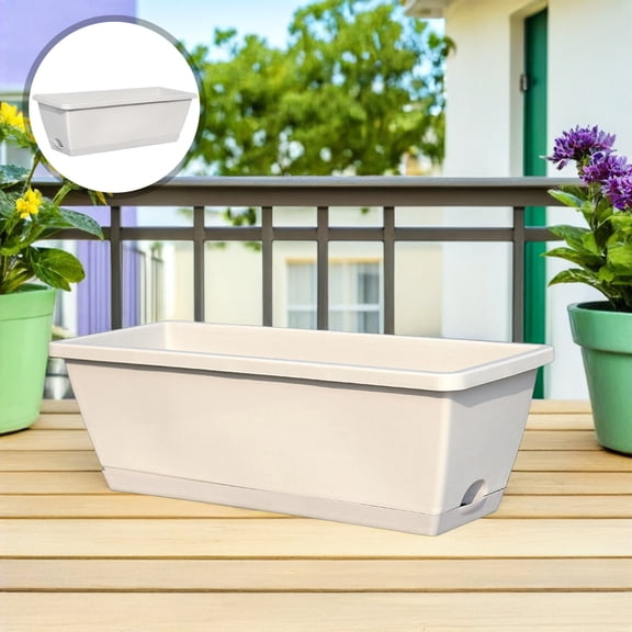 ELAYARD 1Set Large Planter Pot Resin Light Grey for Everyone Air Permeability